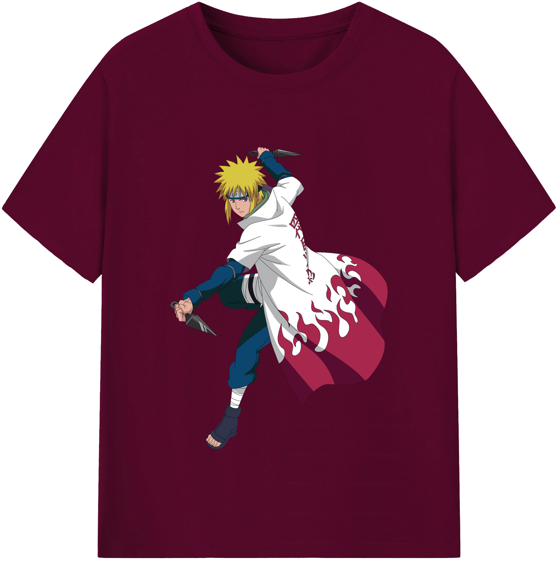 （画像用） NARUTO -ナルト- 波風 ミナト Namikaze Minato レディースカジュアルプリントTシャツ（綿100％）